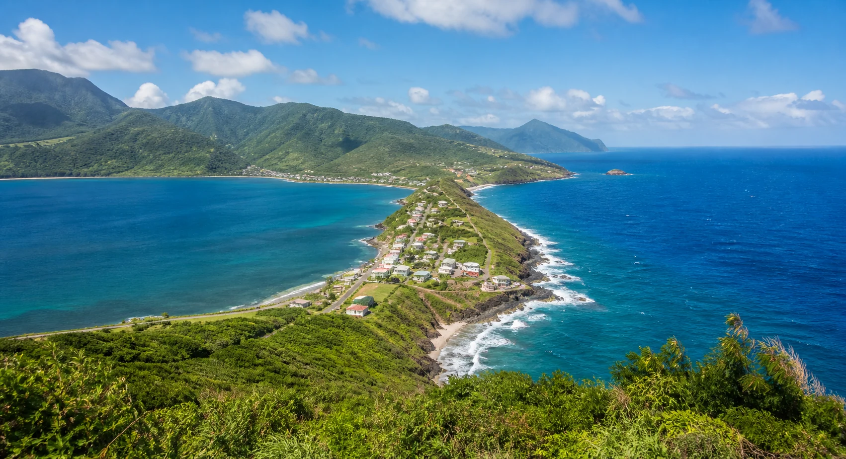 Scotts Head peninsula and twin bays in Dominica
