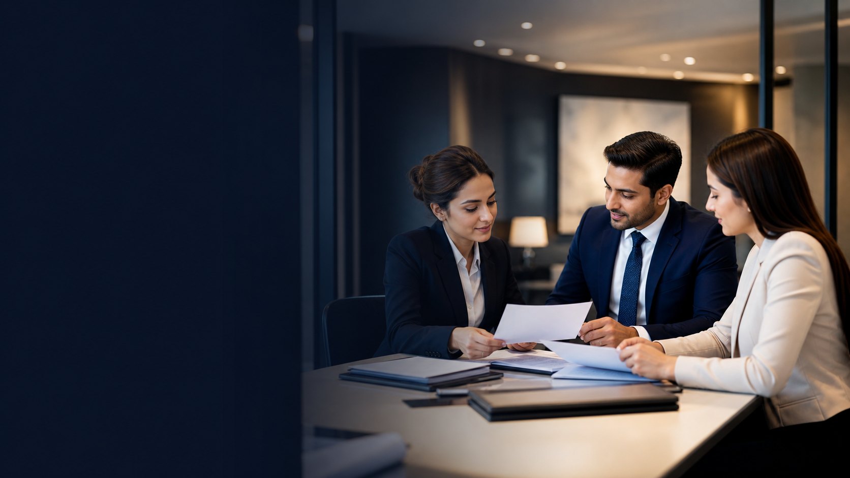 International professional, employer and adviser reviewing a talent residence route