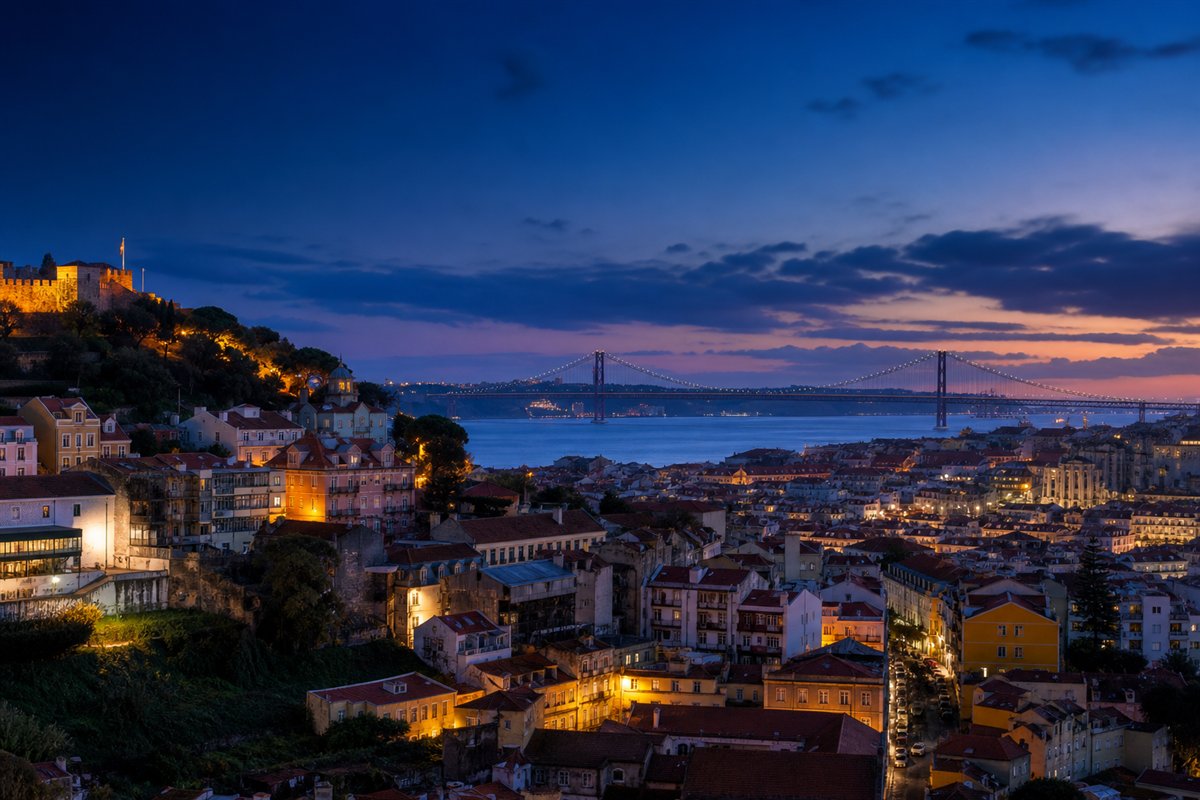 Lisbon city and Tagus River
