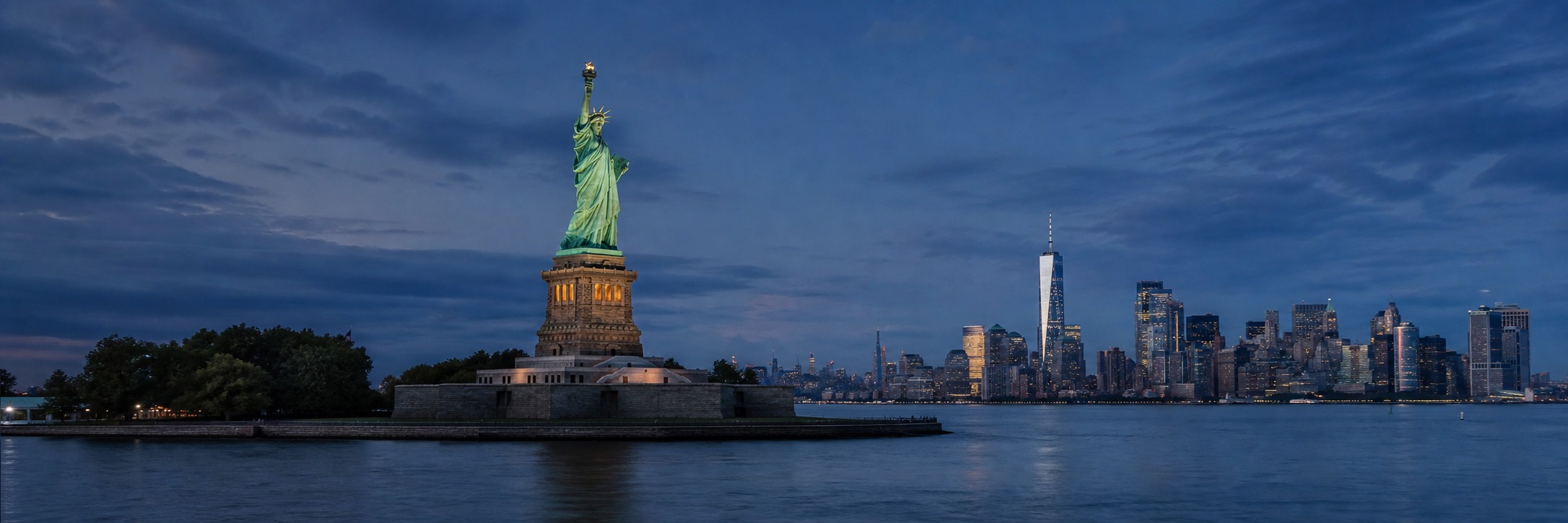 Statue of Liberty and Manhattan skyline