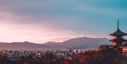 Japanese skyline and Mount Fuji